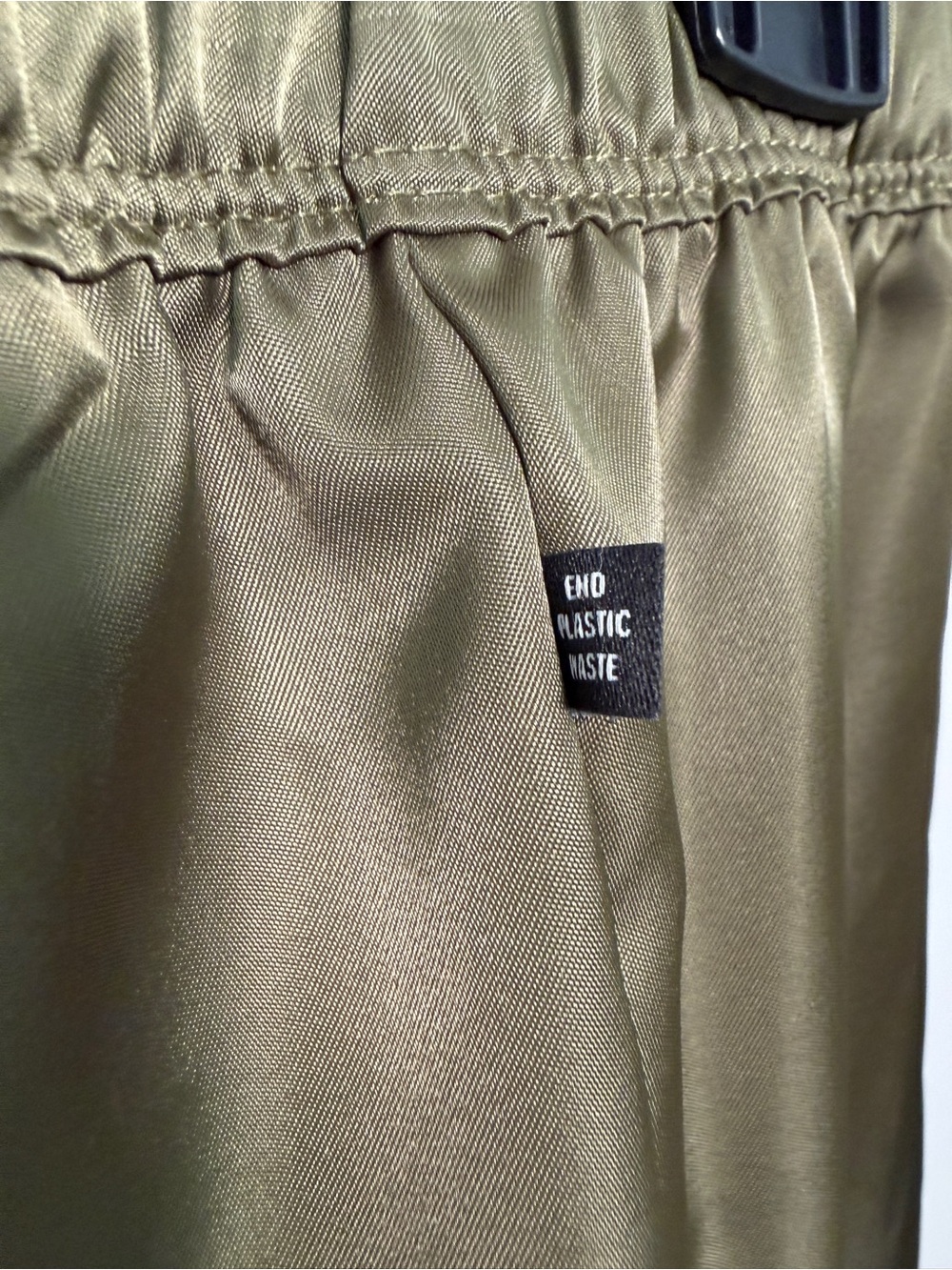 adidas Olive Green Satin Wide-Leg Track Pants - Picture 7 of 8